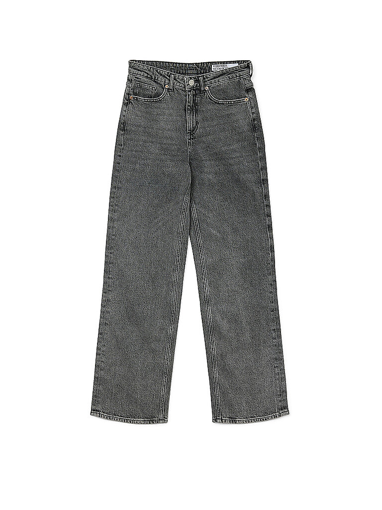 High-waist-Jeans VERO MODA "VMTESSA HR WIDE JEANS RA206 GA NOOS", Damen, Gr. 28, Länge 32, blau (medium grau denim), Denim/Jeans, Obermaterial: 99% Baumwolle, 1% Elasthan, unifarben, weit, Jeans High-Waist-Jeans